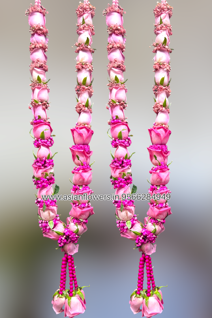Pink rose with colour gypsy garland (86)