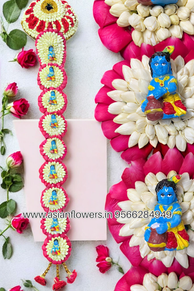 Jasmine with red petal krishna braids/jadai (233)