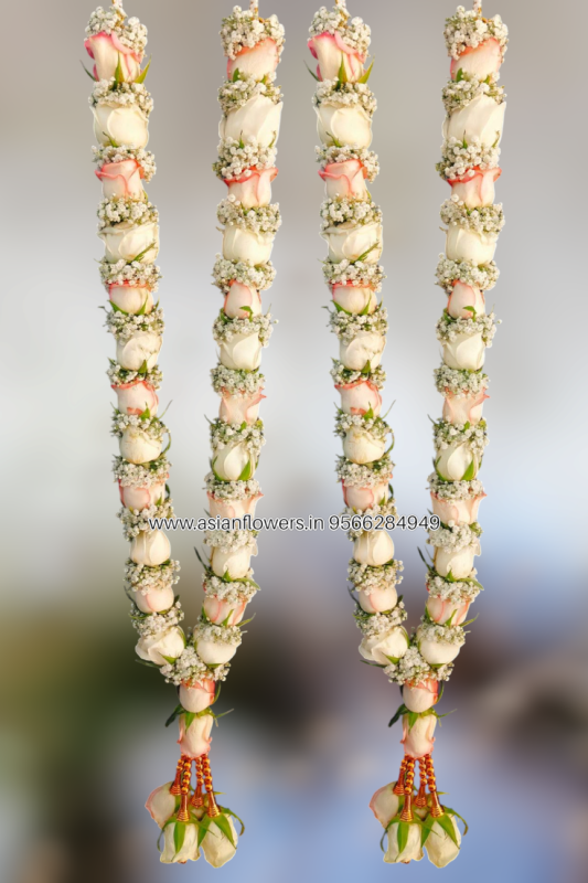 White double colour Rose gypsy garland (3)