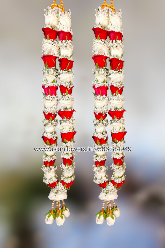Red and white Rose gypsy garland (4)
