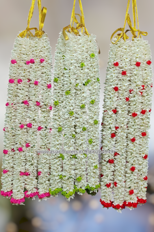 Tuberose red, green, pink dart garland (14)