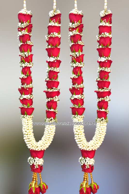 Red rose and pinwheel garland gypsy border(16)