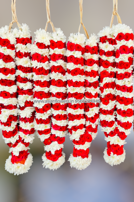 Mirabel rose, white samandhi garland(17)