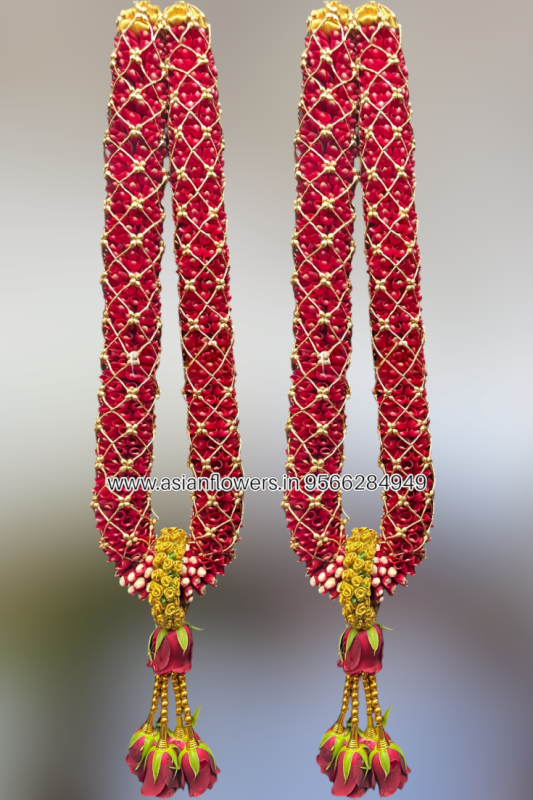 Red Petals Gold Net garland (54)
