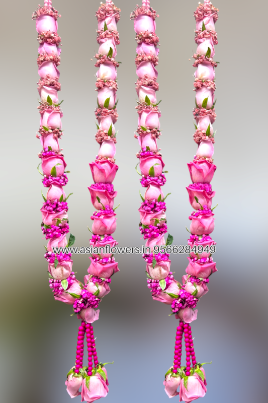 Pink rose with colour gypsy garland (86)