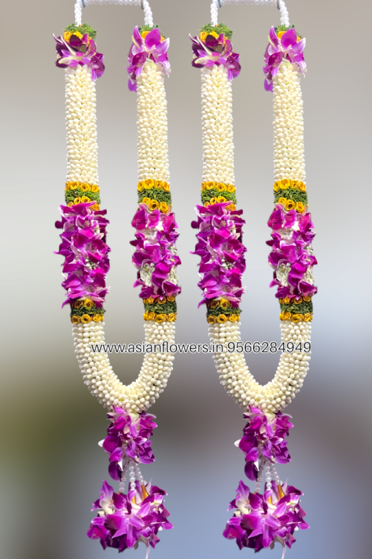 Pinwheel with orchid garland (87)