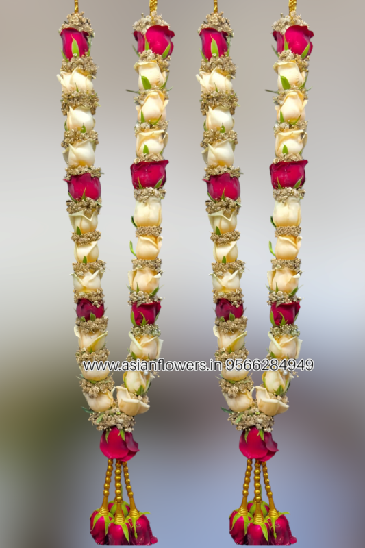 Peach and red rose gypsy garland (89)