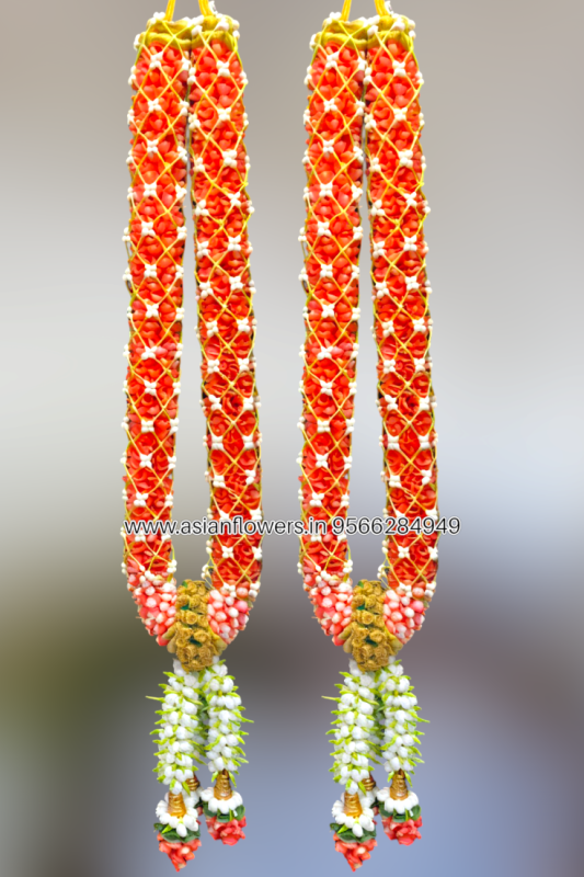 Orange petals  pinwheel net Garland (113)