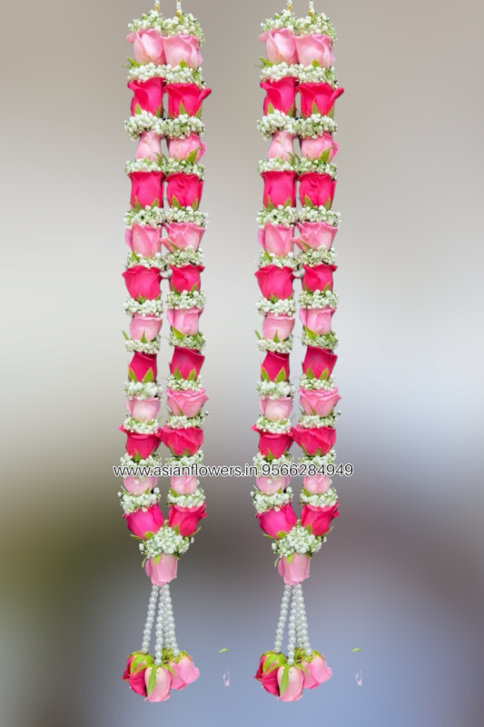 Baby pink and dark pink gypsy garland (131)