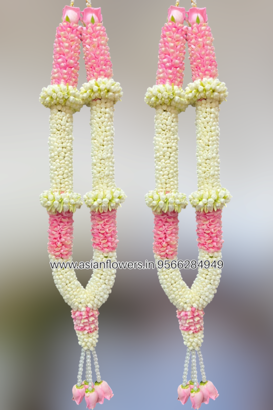 Pinwheel with pink petals garland (132)