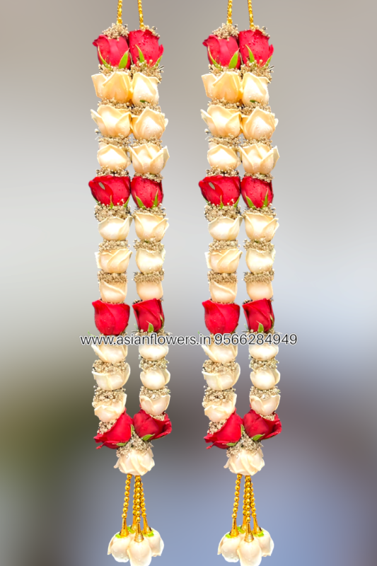 Red, peach,colour rose with gold gypsy Garland (139)