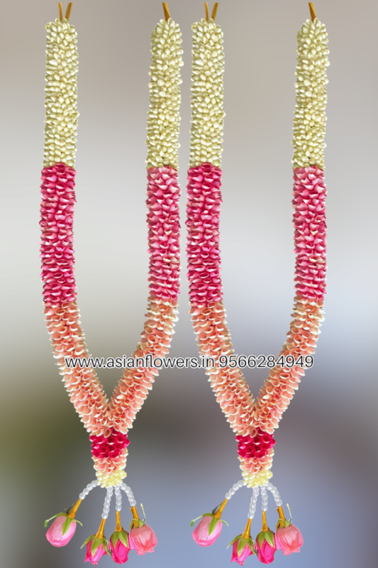 Jasmine with dark and light pink Garland (155)