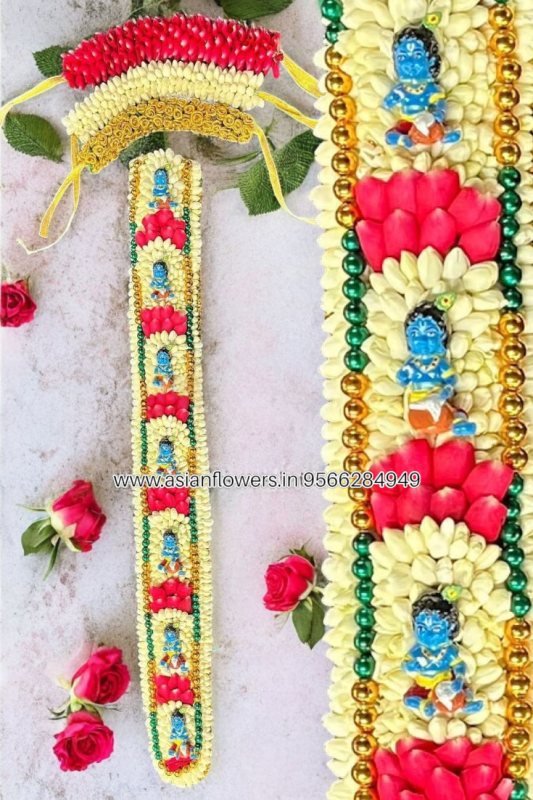Jasmine with Red petal krishna doll braids/jadai (204)