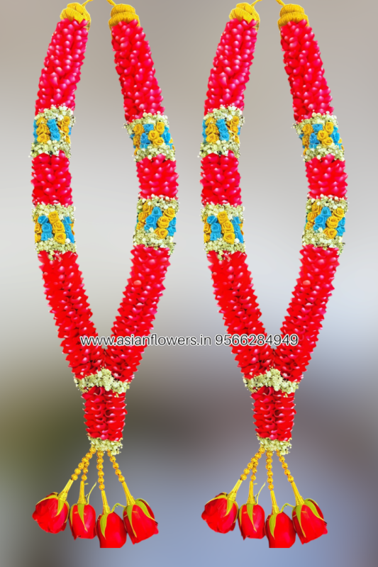 Red petals with colour rose Garland (212)