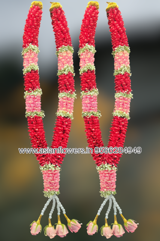 Gypsy with Pink,Red petal Garland (223)