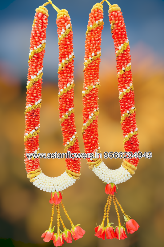 Orange petals with gold rolling Garland (225)