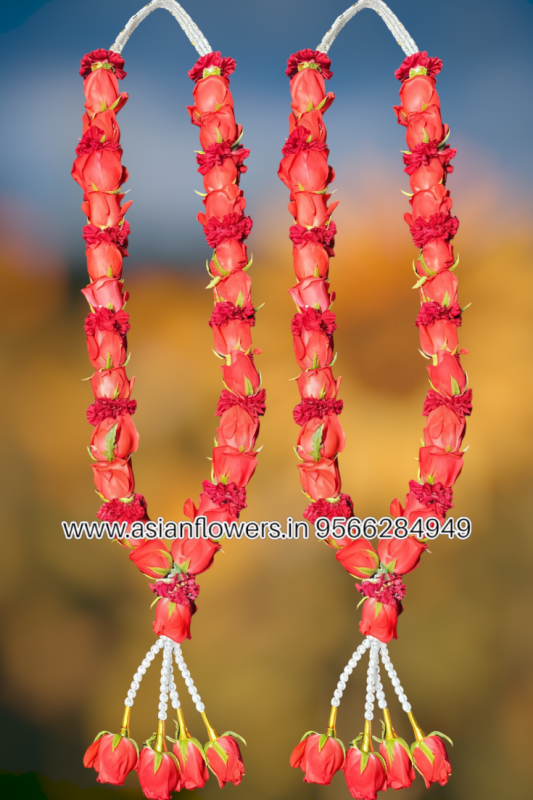 Red rose with carnition Garland (240)