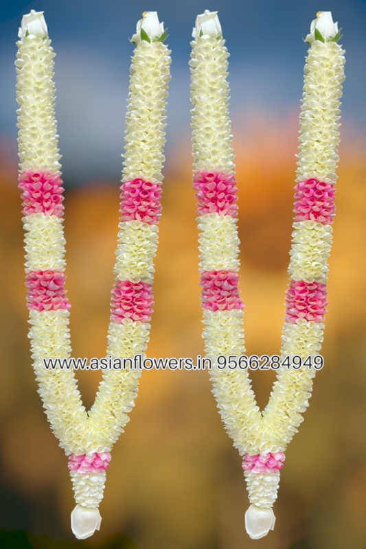 White and pink petals Garland (274)
